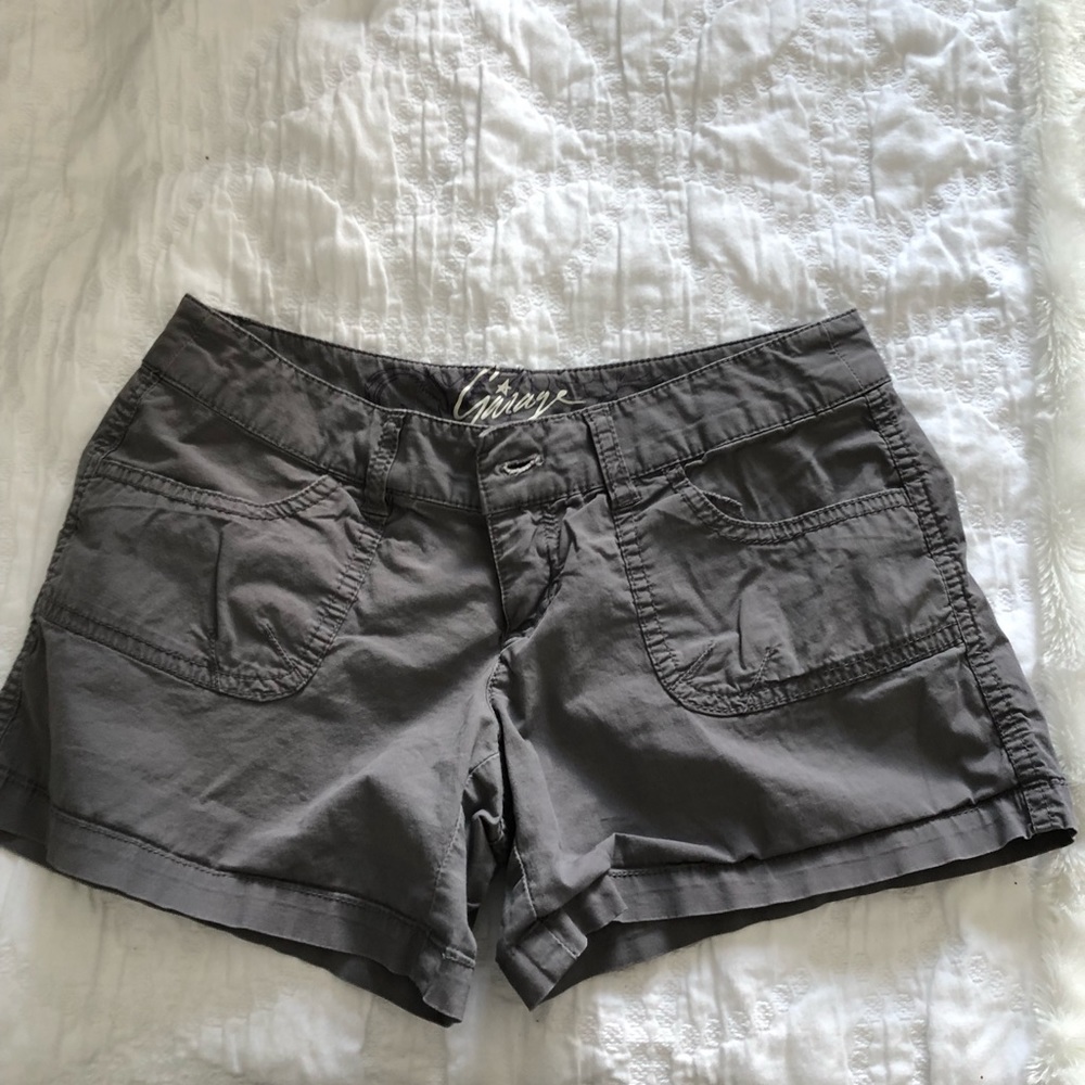 Gray Garage button up shorts